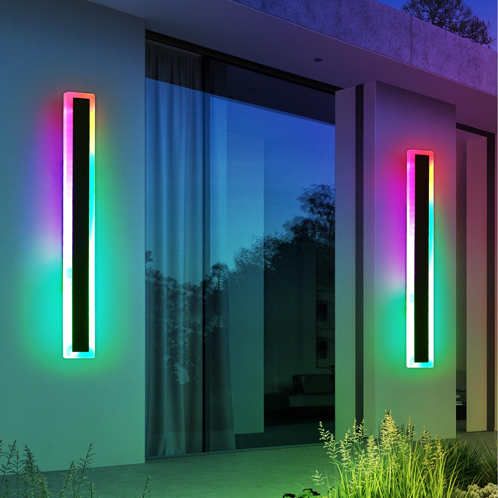 Mikeru 6500k Cool White Outdoor Wall Light, 150cm Modern Porch Wall Light, LED Vertical Long Acrylic Garden Fixture, IP65 Waterproof for Balcony, Living Room, Garage, Patio