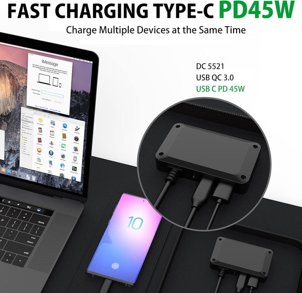 ELECAENTA 60W Foldable Solar Panel ETFE Solar Charger USB-C PD45W QC3.0 DC 18V for Portable Solar Generator Power Station Smartphones Outdoor Power Backup Waterproof Dustproof, 1.6KG