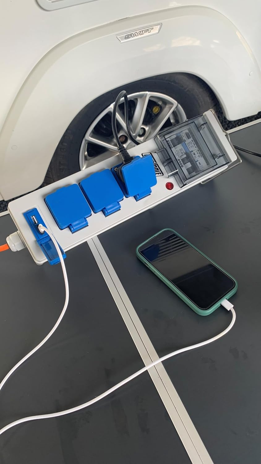 Maypole 230V 13A Mobile Mains Power Unit with USB For Caravans, Camping, Campervans, Motorhomes