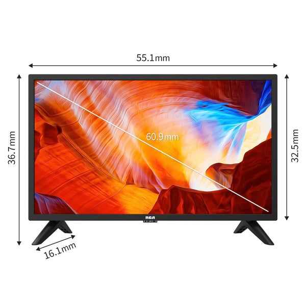 RCA RB24H2CU 24" inchFreeview HD TV DVB-T2/C/S2 Dolby Digital Audio, LED Backlighting Display, HDMI VGA PC SCART USB Travel Small TV for Motorhome and Campervan,Caravans,12 Volt