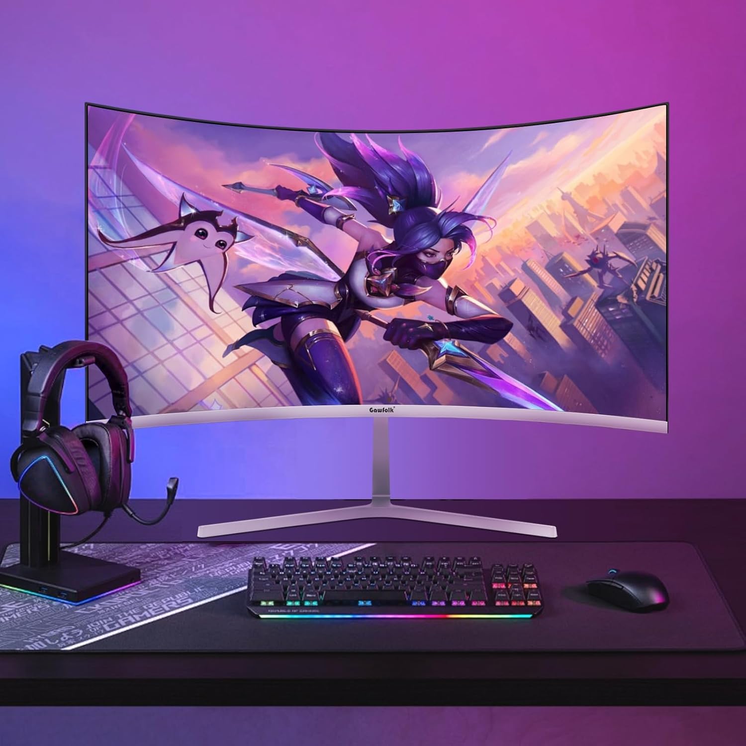 Gawfolk 34 Inch Ultrawide Curved 144Hz Gaming Computer Monitor 1500R PC Screen 21:9 UWQHD (3440x1440),Adaptive Sync,178° Viewing Angle,Display Port、HDMI 2.0, VESA75x75MM-Black