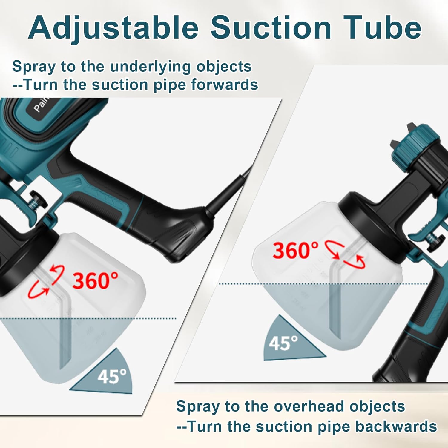 Paint Sprayer, 700W HVLP Electric Spray Gun, 1200ML Container, 1000 Ml/Min with Cleaning & Blowing Joints, 4 Nozzles & 3 Patterns, Adjustable Flow, for Home, Furniture, Walls & Fence, etc.