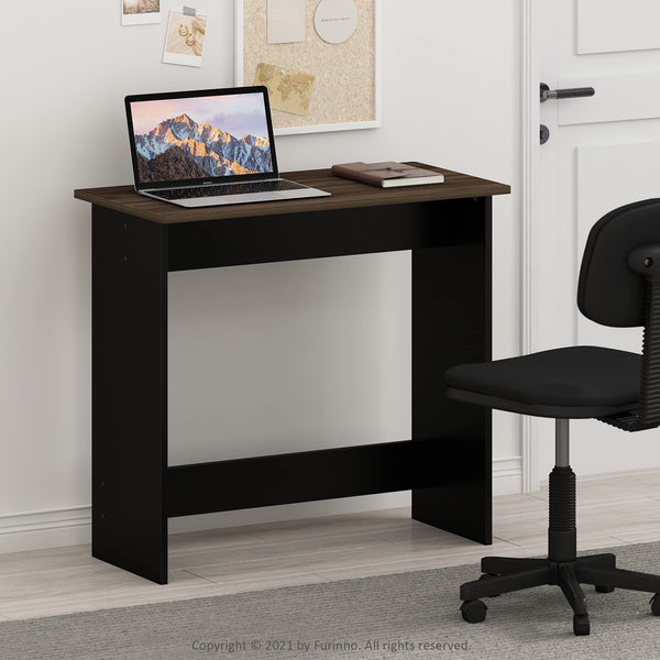 Furinno Simplistic Computer Desk, Study Desk, Writing Desk, Columbia Walnut/Black, 80 (W) x 75.7 (H) x 39.4 (D) cm