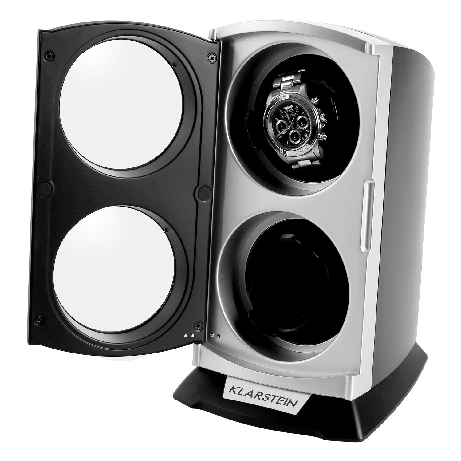KLARSTEIN St. Gallen Premium - Automatic Watch Winder, Rotator, Holder, Case for 2 Watches, 4 Speeds, Right-Left Running