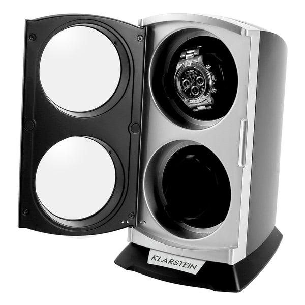 KLARSTEIN St. Gallen Premium - Automatic Watch Winder, Rotator, Holder, Case for 2 Watches, 4 Speeds, Right-Left Running