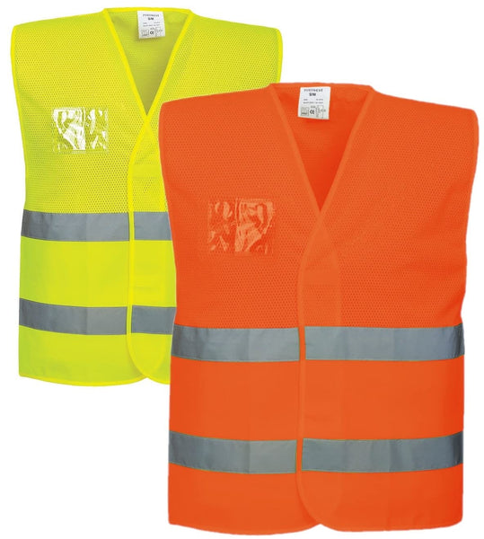Portwest Hi-Vis Half Mesh Vest, Size: XX/3X, Colour: Orange, C494ORRXX/3X