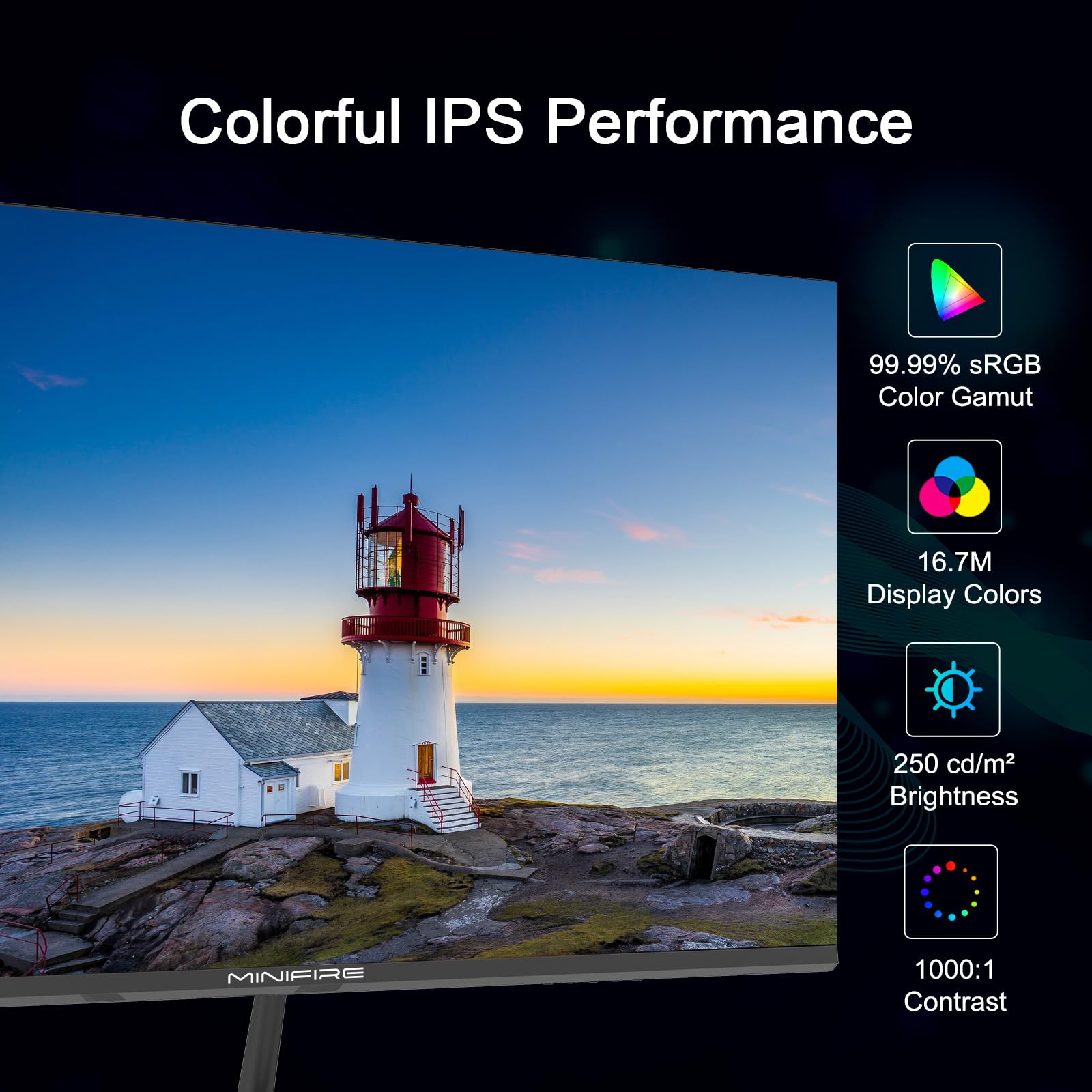 Minifire 27 Inch Gaming Monitor, 180Hz, Curved Gaming Monitor, Built in Speaker, Crosshair, 1Ms, sRGB130%, FHD 1080P Computer Screen, VESA Compatible, Eye Care Adaptive Sync HDMI＆DP Prots （MFG27C1 ）