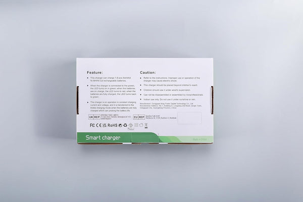 EBL Upgraded 8 Bays AA AAA Battery Charger with USB Ports and 8 Counts 2800mAh AA Batteries, Rechargeable Batteries and Charger Set