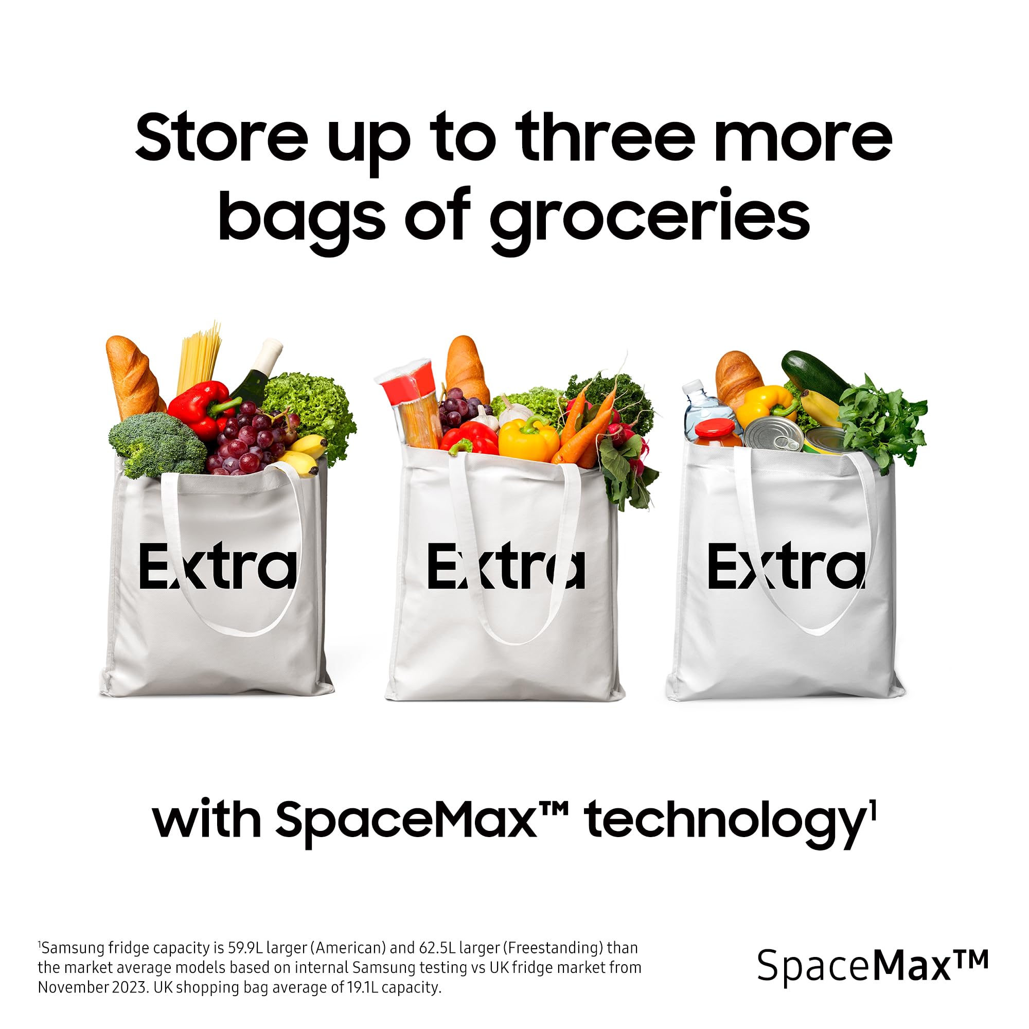 Samsung Classic Fridge Freezer, with Wine Shelf, Features Big Door Bin, All Around Cooling and SpaceMax Technologies, Silver, 7 Series, RB34C652ESA/EU