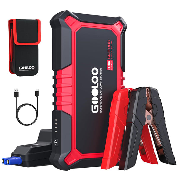 GOOLOO 1500A Jump Starter Power Pack, Car Battery Booster Jump Starter for 12V Vehicle(Up to 6.0L Gas,4.0L Diesel), Jump Pack and Jump Starters, With Smart Jumper and LED Torch