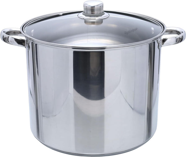 Buckingham Stainless Steel Stock Pot with lid Multipurpose Large Cooking Pot for Soups Stews (11 Litre)