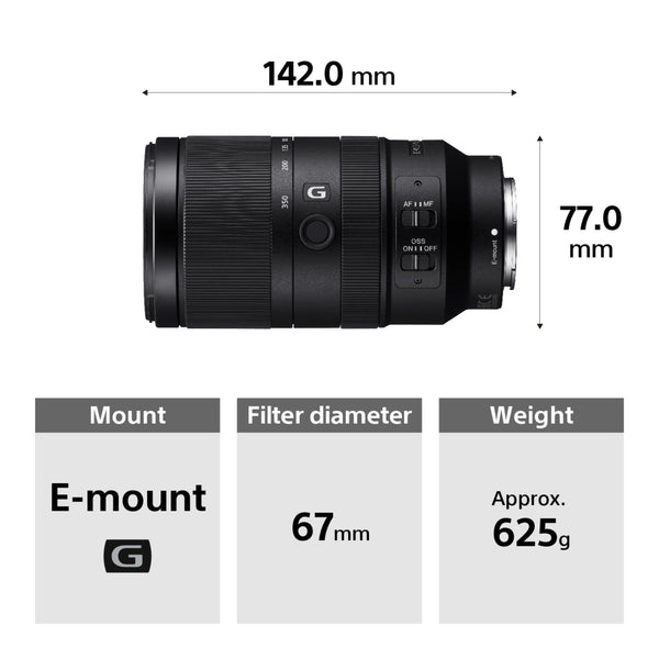 Sony E 70-350mm f/4.5-6.3 G OSS | APS-C, Zoom, Super Telephoto Lens (SEL70350G)