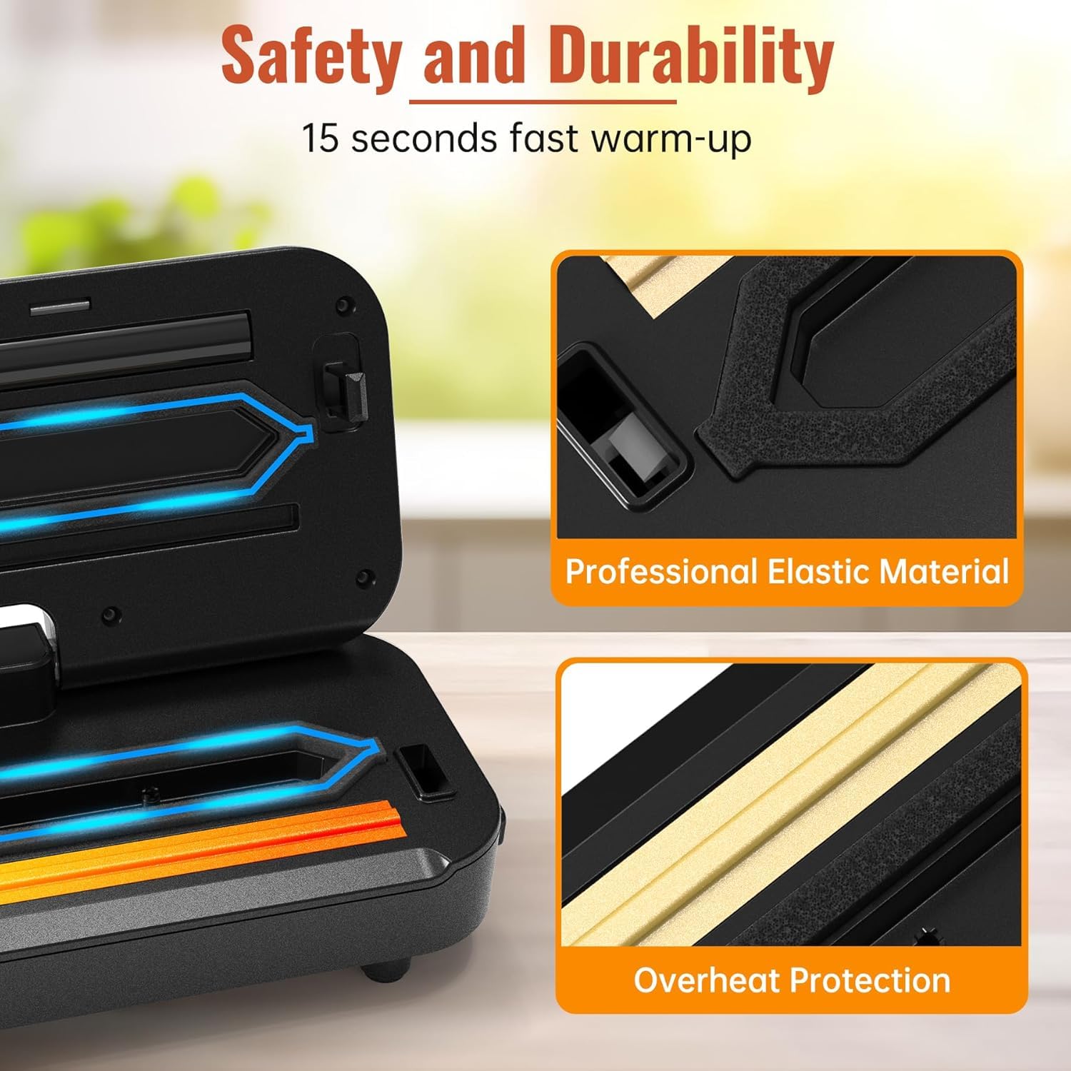 DXstring Vacuum Sealer Machine, Vacuum Sealer for Dry and Moist Food Preservation, Food Vacuum Sealer Machine with 15 Vacuum Sealer Bags and Built-in