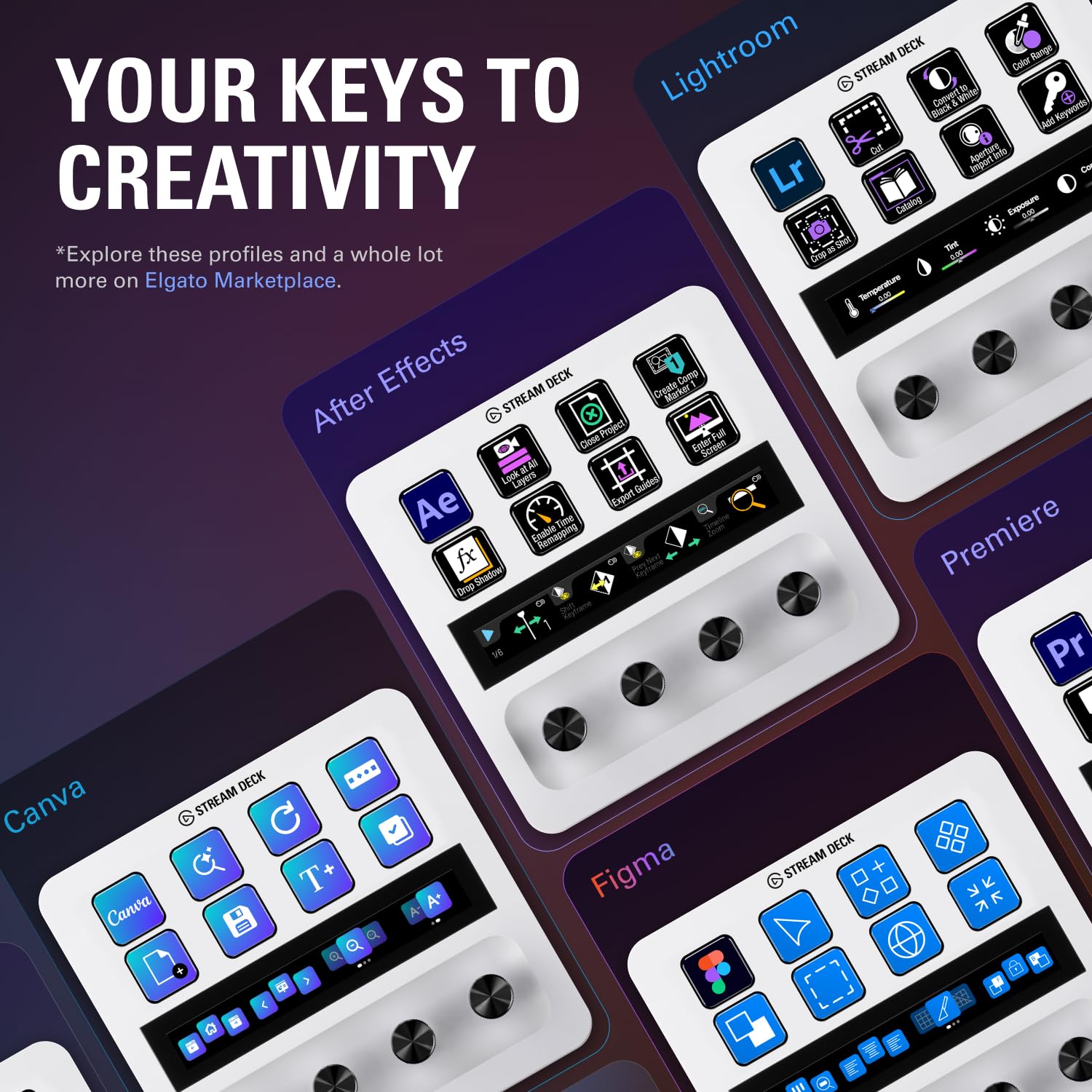 Elgato Stream Deck + White, Audio Mixer, Production Console and Studio Controller for Content Creators, Streaming, Gaming, with customizable touch strip dials and LCD keys, works with Mac and PC