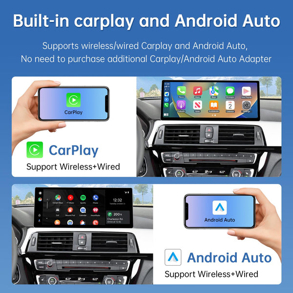 Road Top 12.3 Inch Ultra-Narrow Carplay Touchscreen for BMW 3 & 4 Series F30/F31/F32/F33/F34/F35/F36 2012-2015 Year, Car Stereo Multimedia Radio Receiver, Support Wireless Android Auto, Mirrorlink
