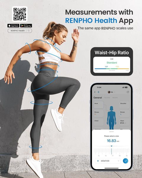 RENPHO Scales for Body Weight, Digital Bathroom Scales with High Precision Sensors, Bluetooth Weighing Scales Body Composition Monitors with App, Elis 1