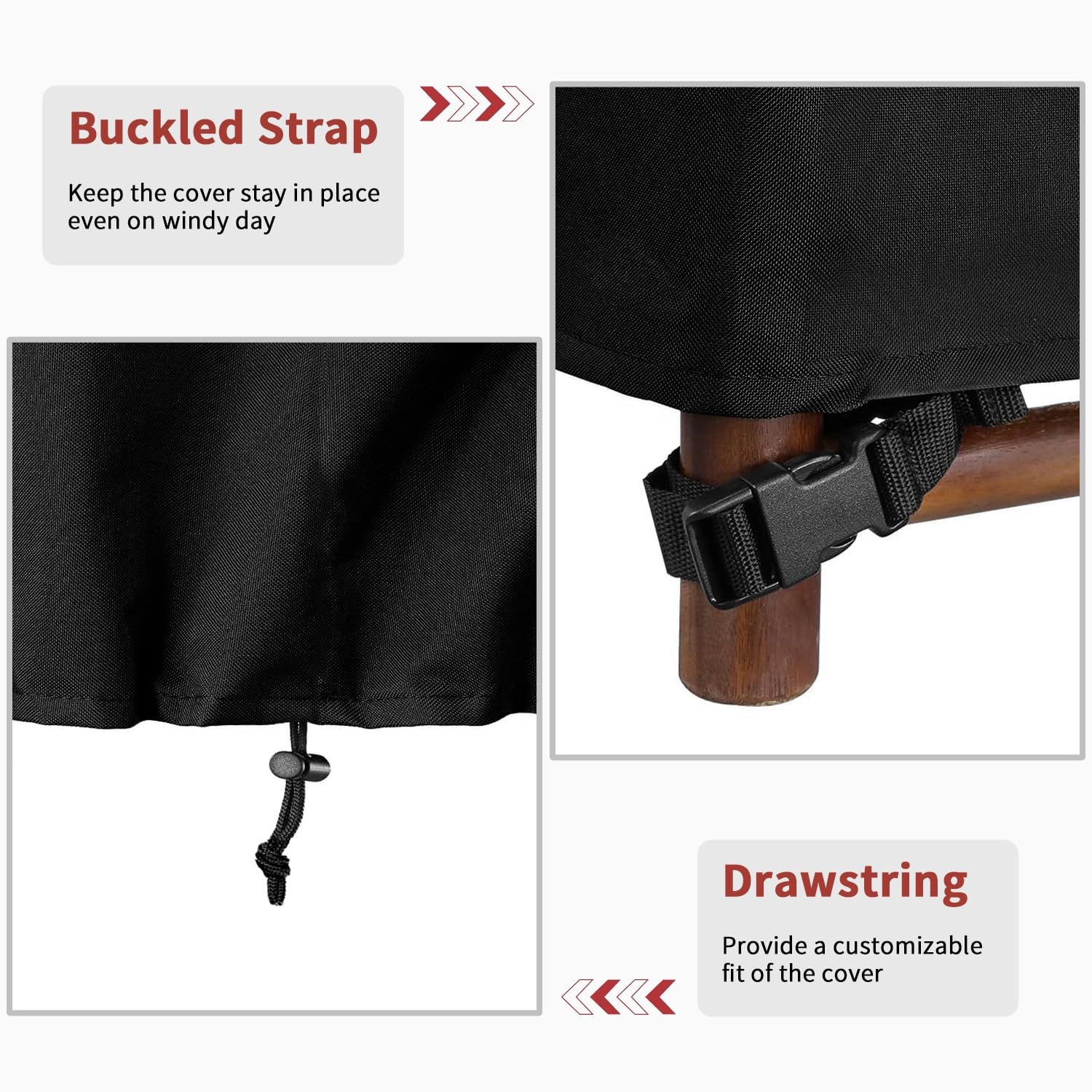 Dokon Garden Furniture Covers Waterproof, Garden Table Cover with Air Vent, Heavy Duty 420D Oxford Fabric Windproof Anti-UV Outdoor Table and Chairs