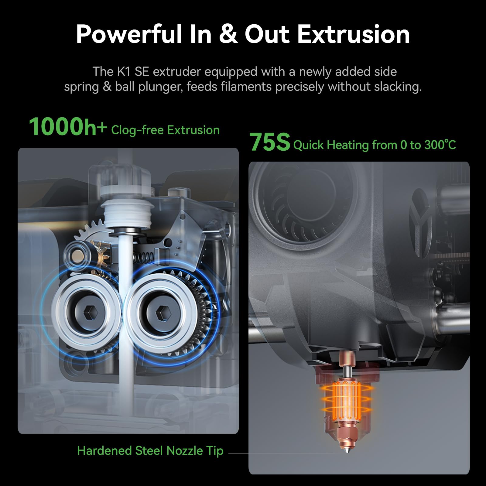 Creality K1C 3D Printer, 600mm/s Fast Speed Clog-Free Extruder Auto Leveling 3D Printers with AI Camera for 300°C Printing,Switchable Silent Mode Reliable Carbon Fiber 3D Printing 220*220*250mm(Black)