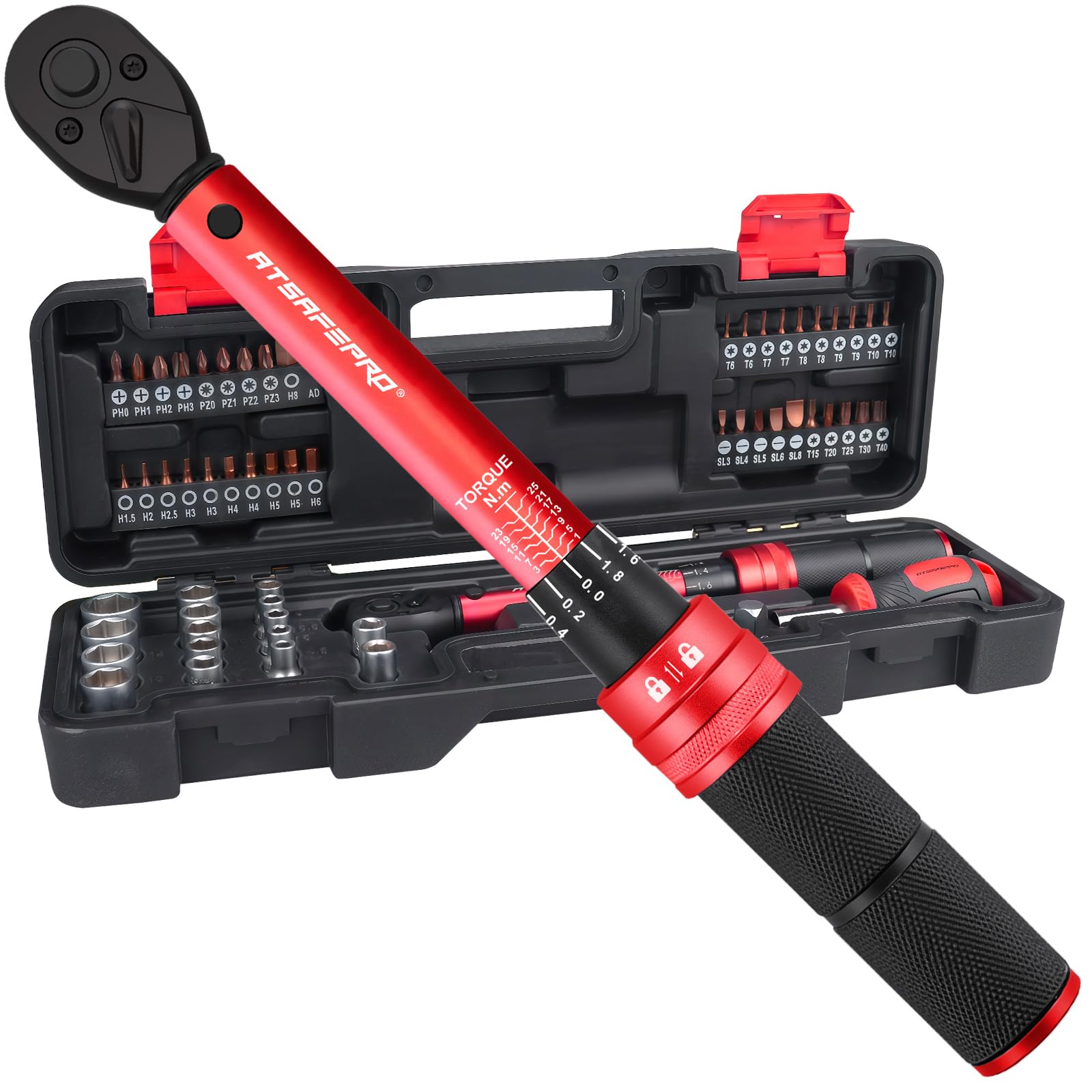 ATsafepro Torque Wrench 3/4 Inch, 100-600 Nm Torque Wrenchs, ±3% Error Accuracy with 48 Teeth Dual-Direction Adjustable for Repair of Car, Truck, Tractor