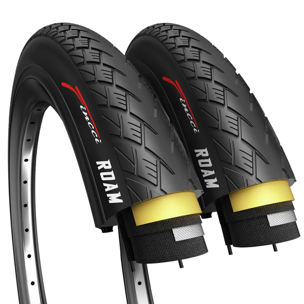 Fincci Roam Pair 700 x 35c Tyres 37-622 with 1mm Antipuncture Protection 700c Foldable Tyres for Cycle Road Hybrid Touring Electric Bike Bicycle Tyre