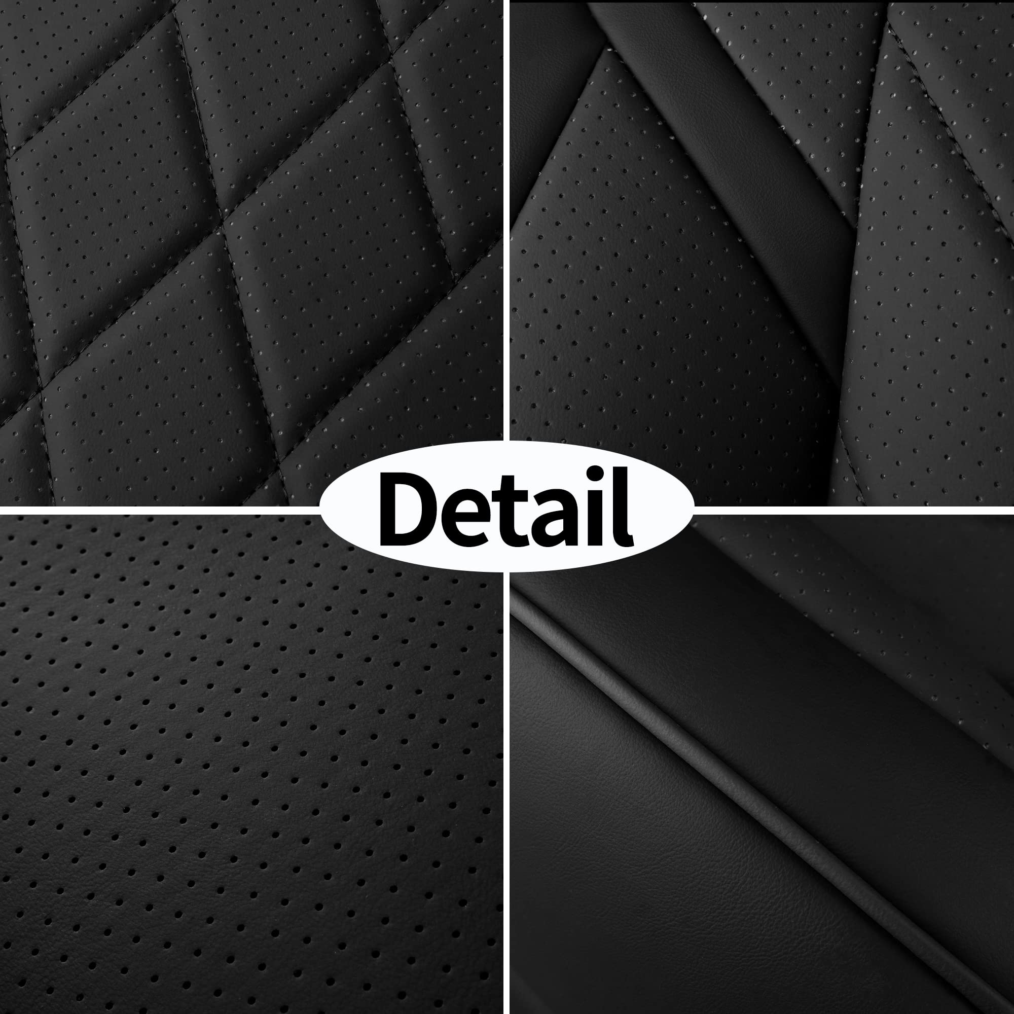 Tapha Faux Leather Seat Cover Set for Tesla Model 3 2017-2022, Breathable and Water-Resistant, Include Seat Covers for Front and Rear Seats (White/Grey)