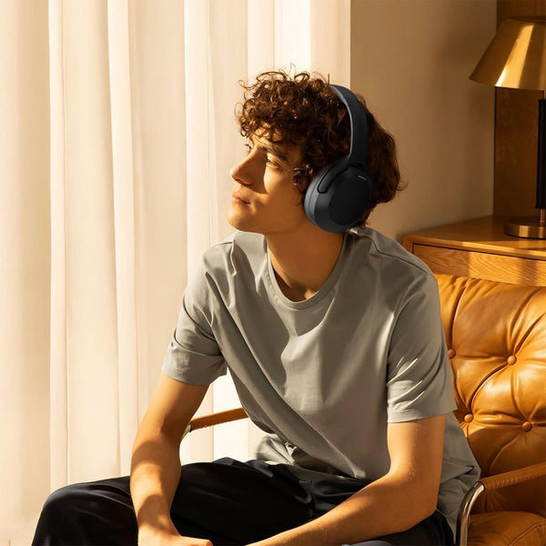 Rebocico Active Noise Cancelling Headphones, Wireless Bluetooth Over-Ear Headphone with Microphone,120H Playtime, Foldable Overhead Headphones with Deep Bass, Fast Charging for Home Travel Office