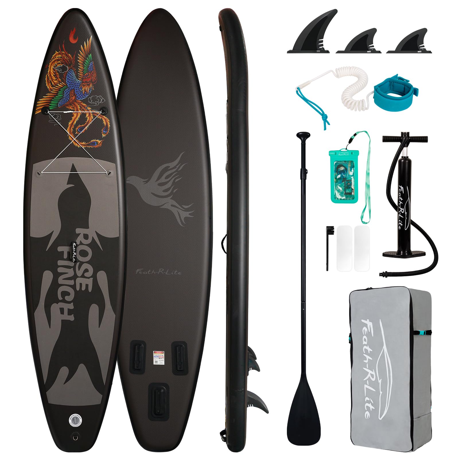 FEATH-R-LITE 10' &11' Inflatable Ultra-Light Stand Up Paddle Board for All Skill Levels Included with SUP, Adj Paddle, Pump, Backpack, Leash