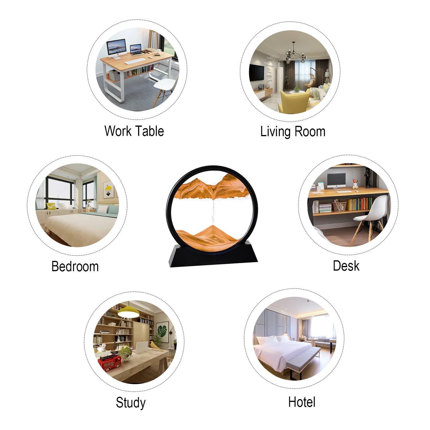 Arthink Moving Sand Art Picture,Liquid Motion 3D Sea Sandscape in Motion Display, Flowing Sand Frame Desktop Art Bookshelves Home Office Decoration(12 inch, Green)