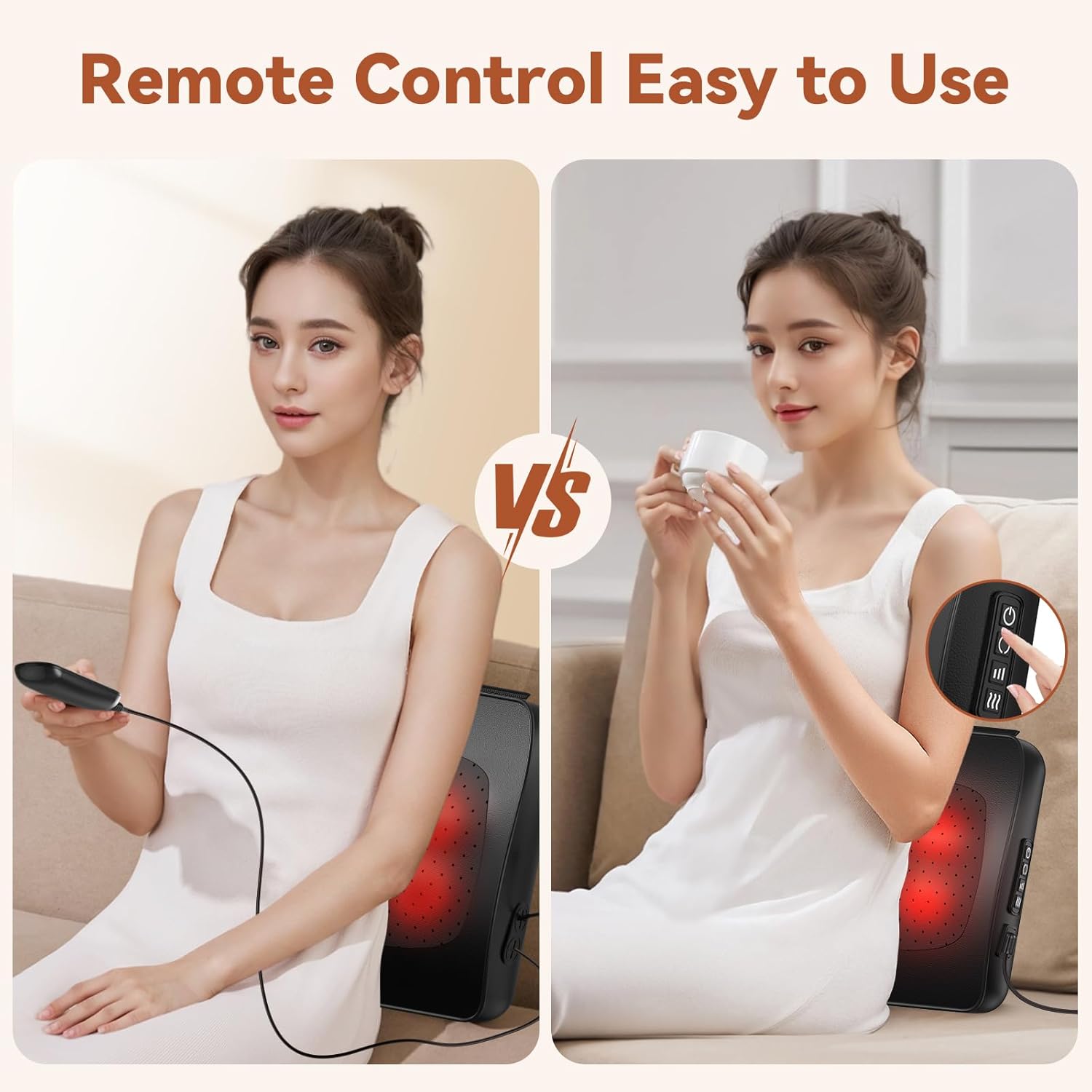 Back Massager, WERTYI Neck and Back Massager with Heat, Deep Tissue 3D Kneading Shiatsu Massage Pillow for Body, Shoulder, Foot and Leg, Christmas Gifts for Women and Men - Remote Control