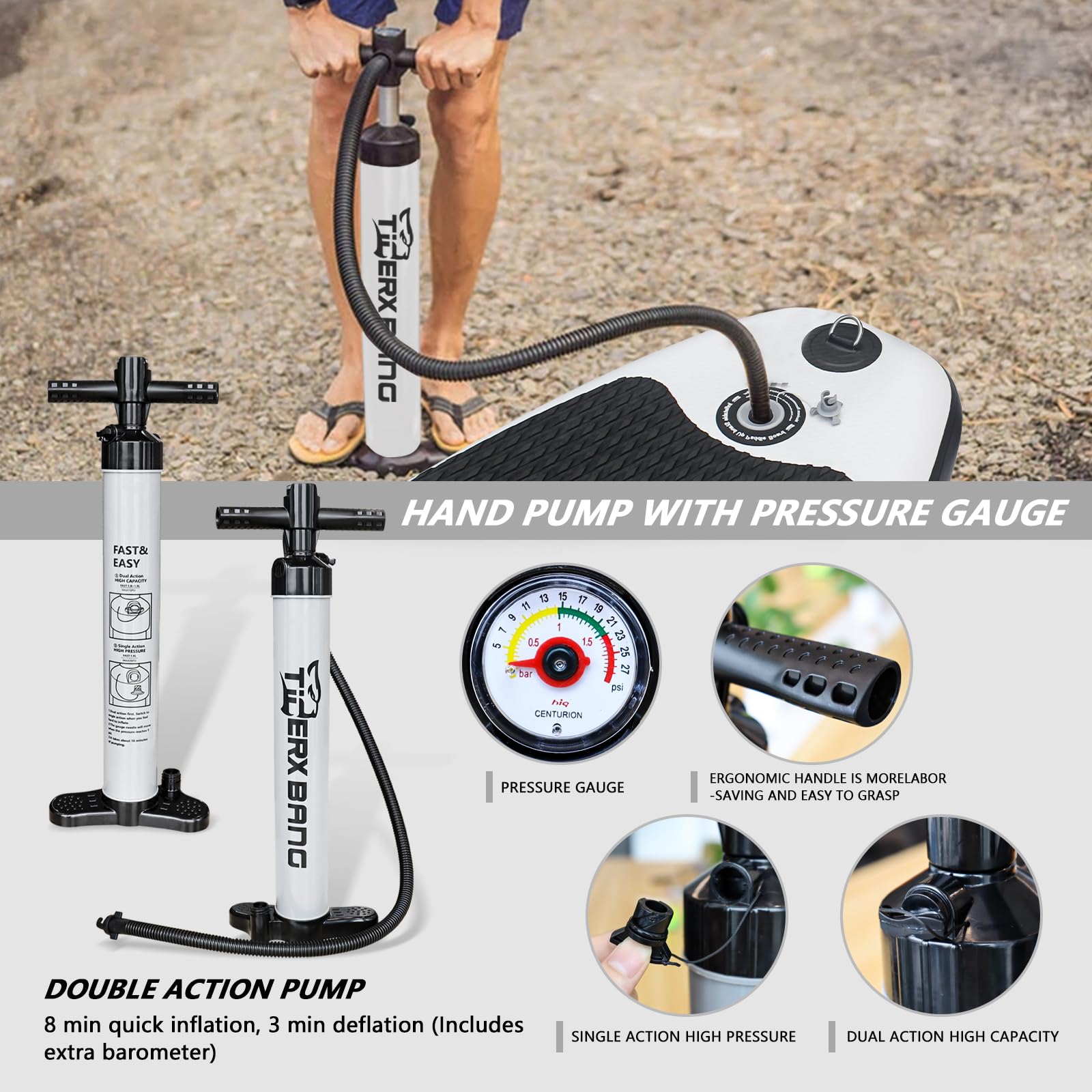 TIGERXBANG Inflatable Stand Up Paddle Board SUP Board with Kayak Seat |320x82x15cm| 305x82x15cm| for Adults/Kids| ISUP PaddleBoarding Complete Kit