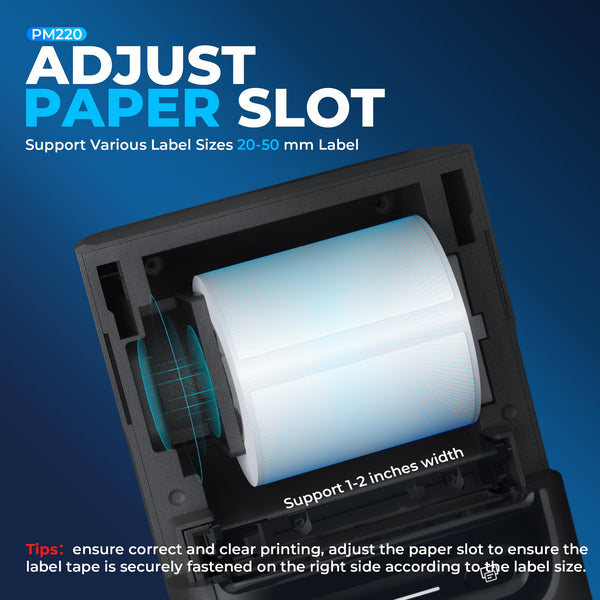 Nelko PM220 Bluetooth Thermal Label Printer, 2 Inch Portable Label Maker Machine for iOS & Android Phone, sticker printer for Clothing, Retail, Address, Barcode, Home, with 1 Roll 40x30mm（White）2 pack