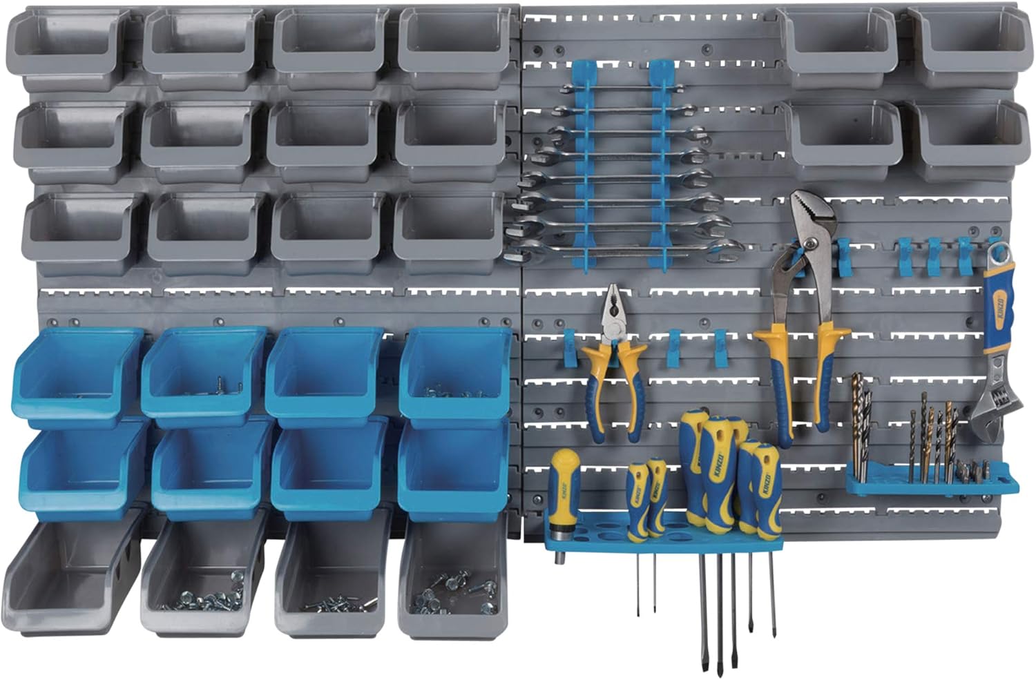 URBNLIVING 44 Pcs Wall Mountable Tools, Screws & Bits Organiser DIY Storage Bins & Racks