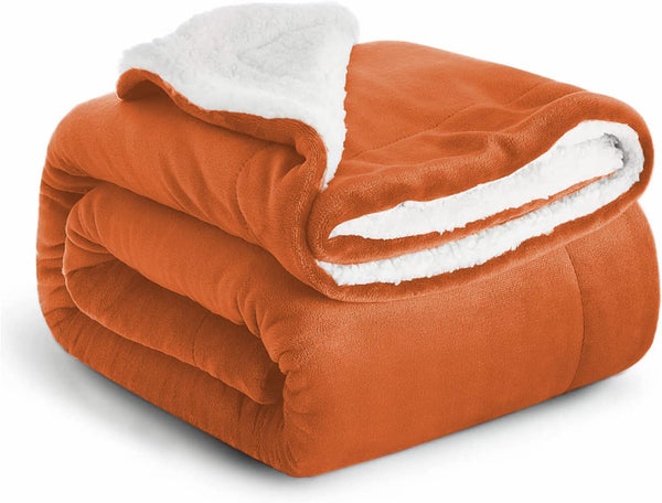 Imperial Rooms Sherpa Fleece Blanket Bed Throws Blankets For Sofas Soft Fluffy Thick Blanket Reversible Microfiber Throw (Silver, Single (130 x 150 Cm))