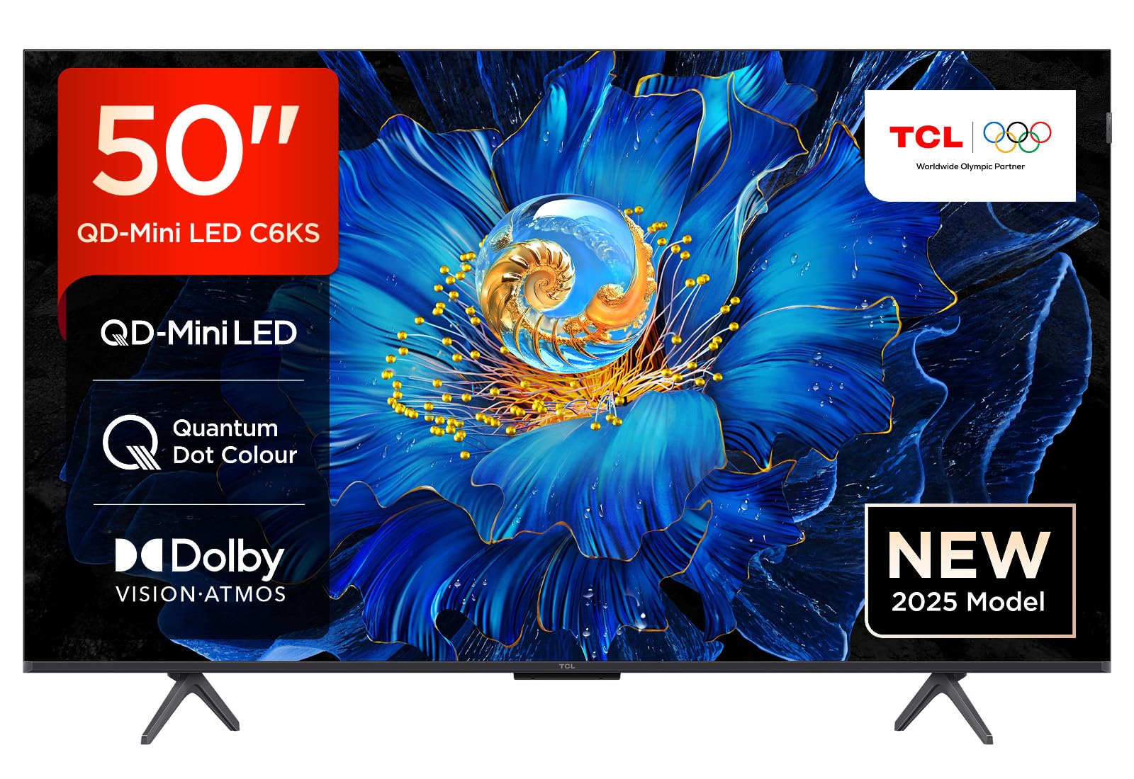TCL 75Q6C-UK QD-Mini LED TV, 4K HDR Premium 1000nits, Smart TV Powered by Google TV (Dolby Vision IQ & Atmos, Onkyo 2.1 Sound System, 144Hz Motion Clarity Pro, 2025 New Model)