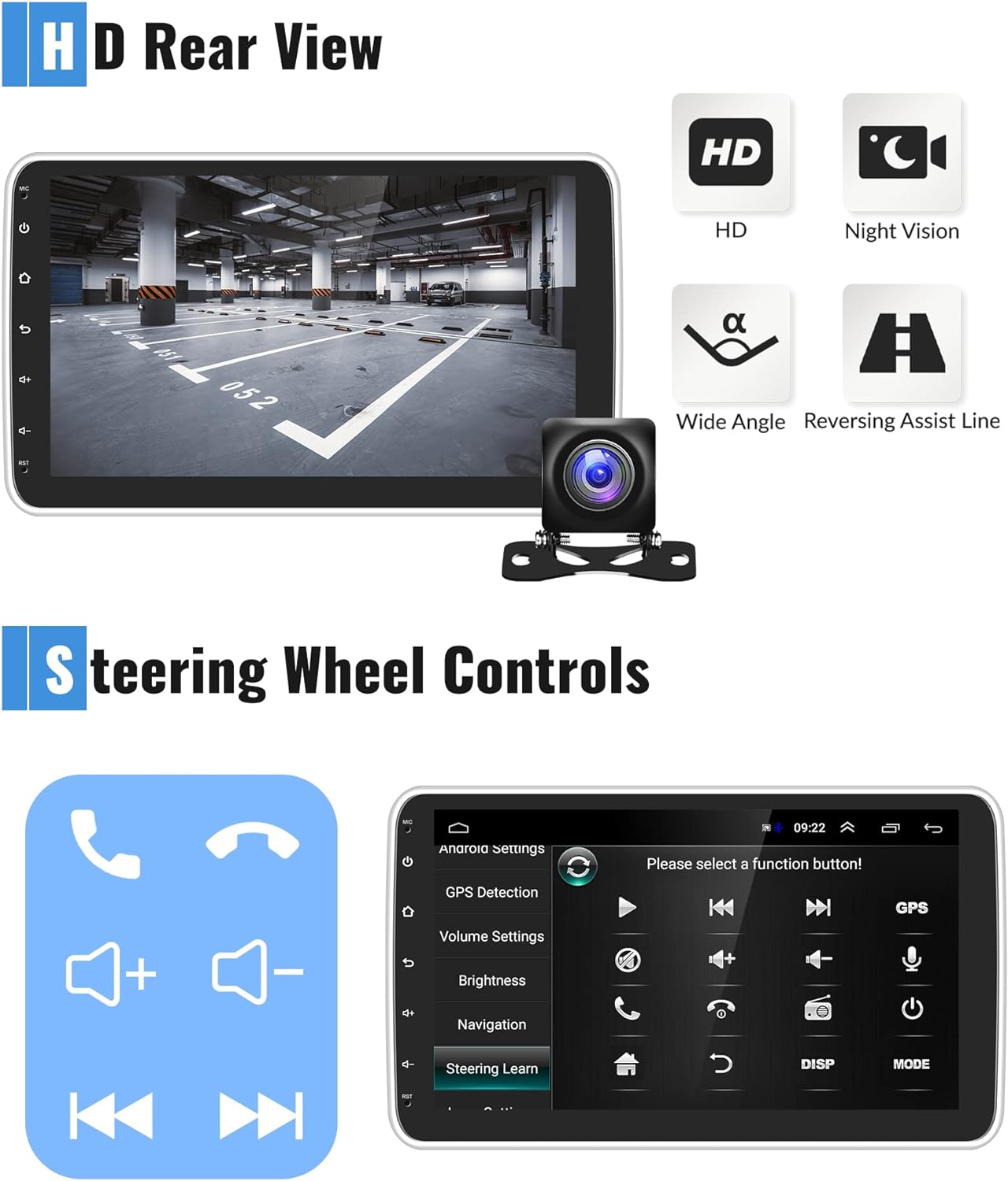 2G 32GB Android Single Din Car Stereo 7 Inch 7" Touchscreen iOS Carplay / Android 11 auto Car Stereo Head unit Radio GPS WiFi MP5 1Din + Reverse Camera
