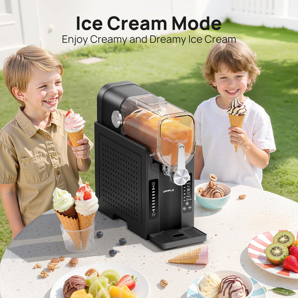 CHIVALZ Slush Machine, Frozen Drink Machine, No Ice Needed, 12H Pre-Scheduling, LED Display, Self-Cleaning, Makes Slushies, Milkshakes, Frappés & Cocktail, AD03, Black, 6 Preset Programs +1 Pack