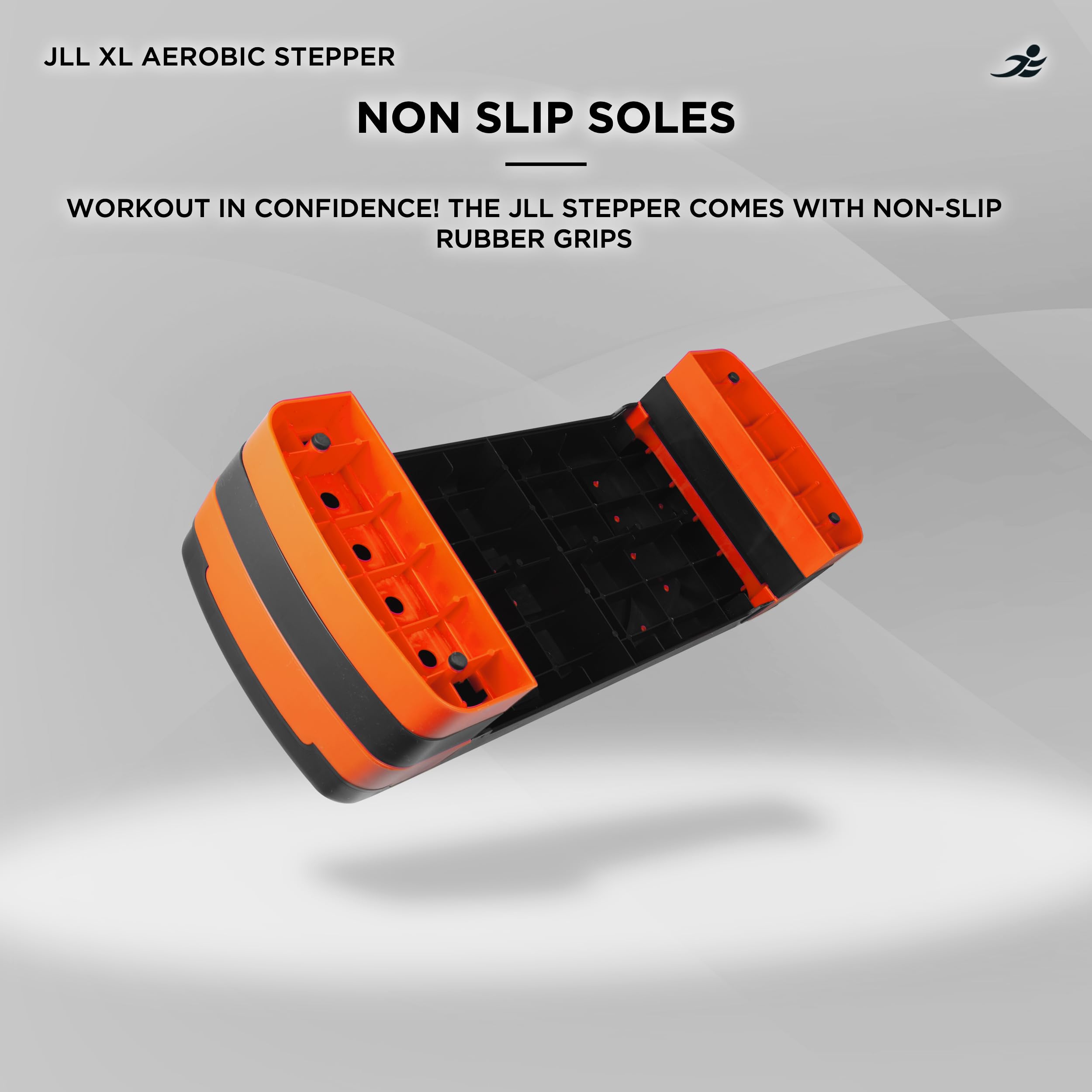 JLL Aerobic Exercise Stepper With Either 2 or 3 Adjustable Step Levels - Great For Home Gym, Cardio, Yoga. (Orange XL)