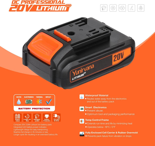 Yunirvana Mini Circular Saw, 20V 3400RPM Professional Cordless Circular Saw, Adjustable Angle and Depth,Max Cutting Depth 42.8mm (90°), 28mm(45°),Laser Guide,Blade 115mm