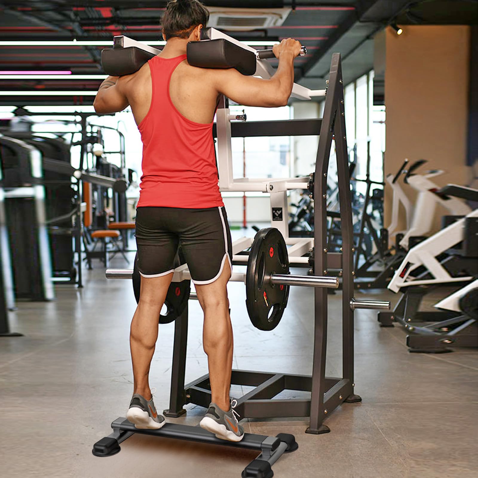 Kipika Calf Raise Bar - Standing Calf Raise Machine for Home and Gym - Calf Stretching Squat, Foot Stretch, Dip Exercises - Anti-Slip Solid Calf Block