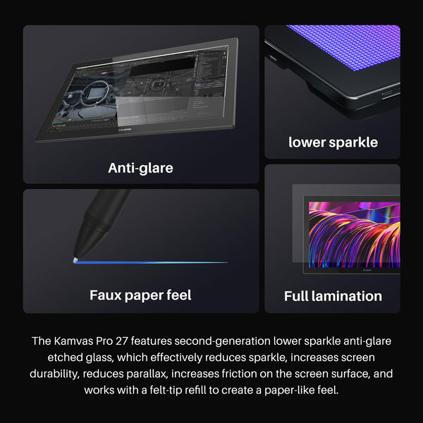 HUION Kamvas Pro 16(4K) UHD Graphic Tablet with Screen, 15.6-inch Monitor Full-Laminated Anti-Glare, Tilt Function 8192 Battery-Free Stylus PW517 for PC, Mac, Android