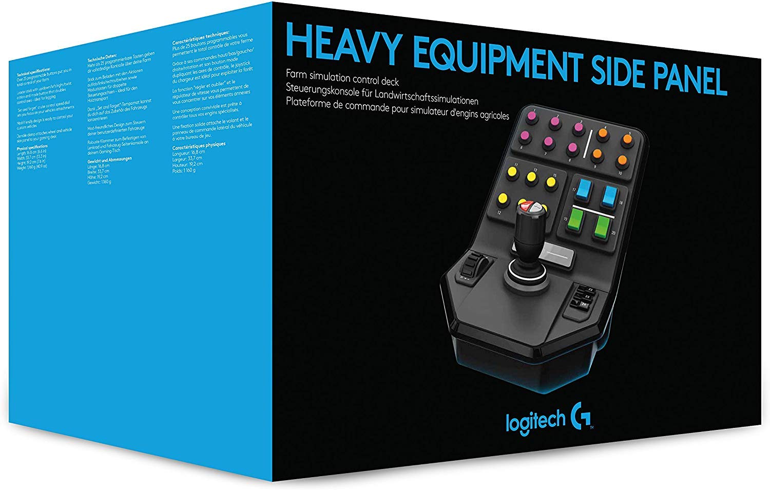Logitech G Saitek Farm Sim Heavy Equipment Side Panel, 25+ Assignable Buttons, Front Loader Stick with Twist Axis, Auto-Pilot Built-In, USB, PC/Mac - Black