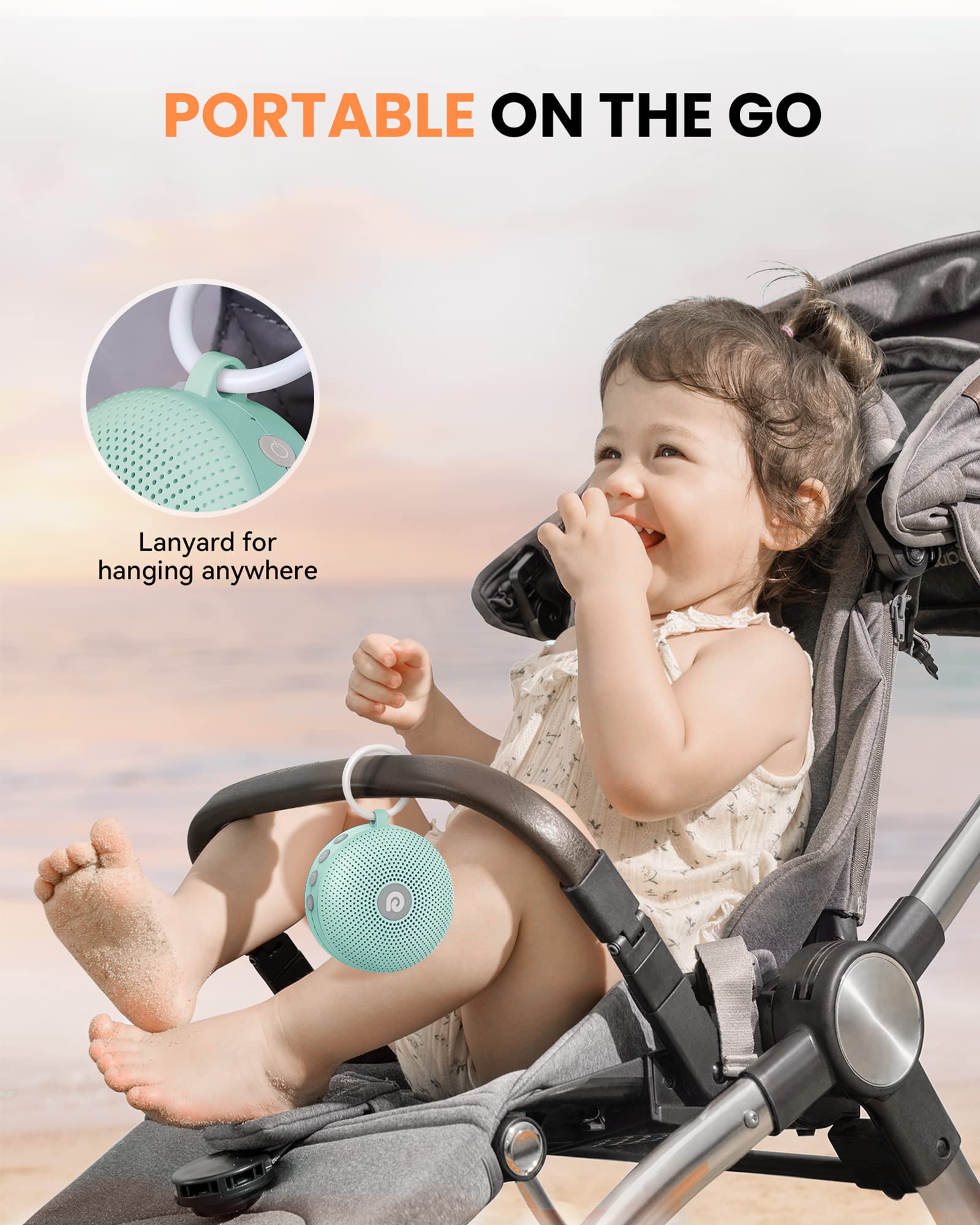 Dreamegg White Noise Machine, Portable Sound Machine Baby Features Powerful Battery, D11Max Sleep Aid Sound Machine for Baby Adults 21 Soothing Sounds for Sleeping Nursery Travel Gift USB Rechargeable