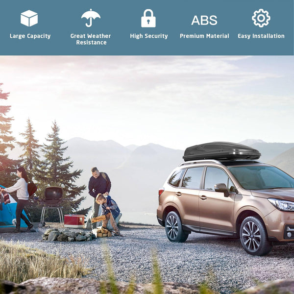TANGZON Car Roof Box, 400L Extra-Large Car Top Roofbox with Dual Side Opening, Waterproof Hard Rooftop Cargo Carrier Storage Box for Tents Bags Luggage, Fits Most Cars (Black)