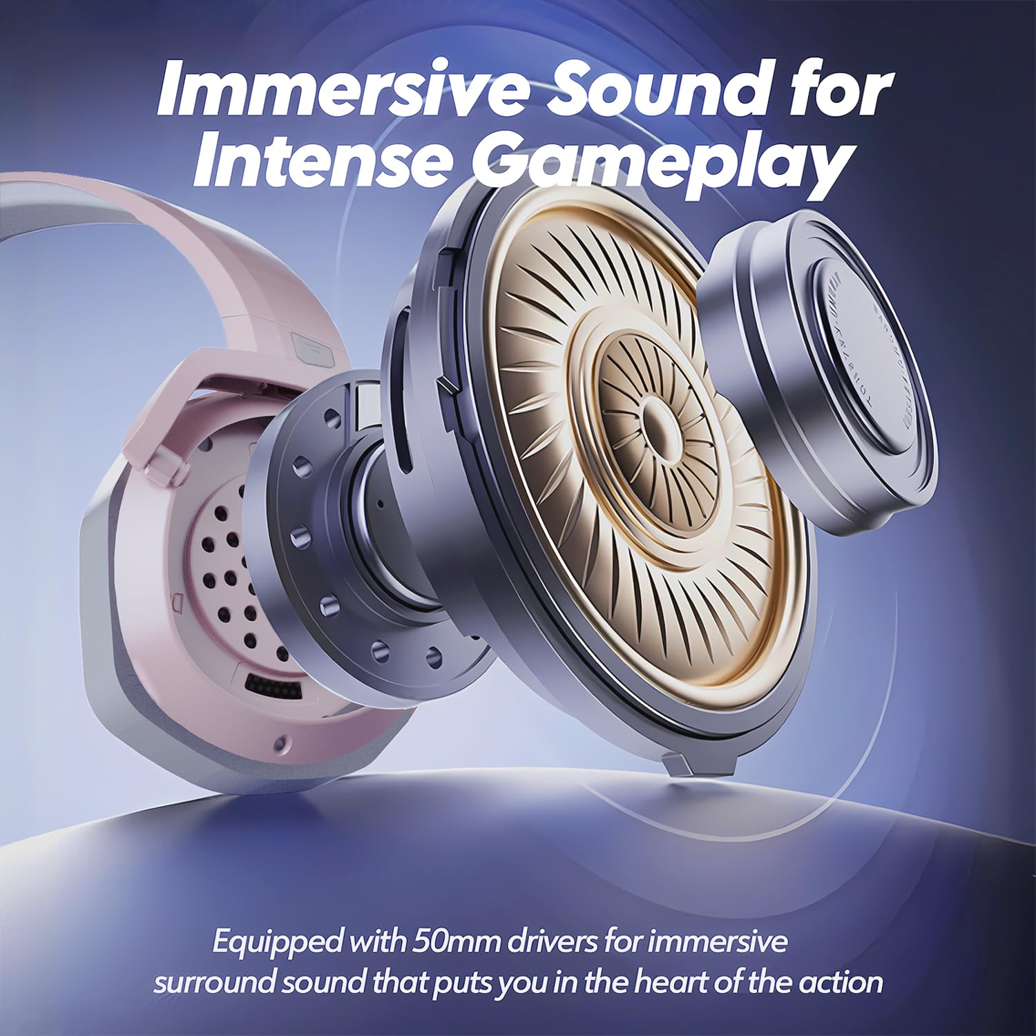 NUBWO G06 Pro Wireless Gaming Headset with Charging Station for Headset & PS5 Controller, 17ms Low Latency, 120H Battery Life, Dynamic 50mm Drivers-White (Only Compatible with PS5)