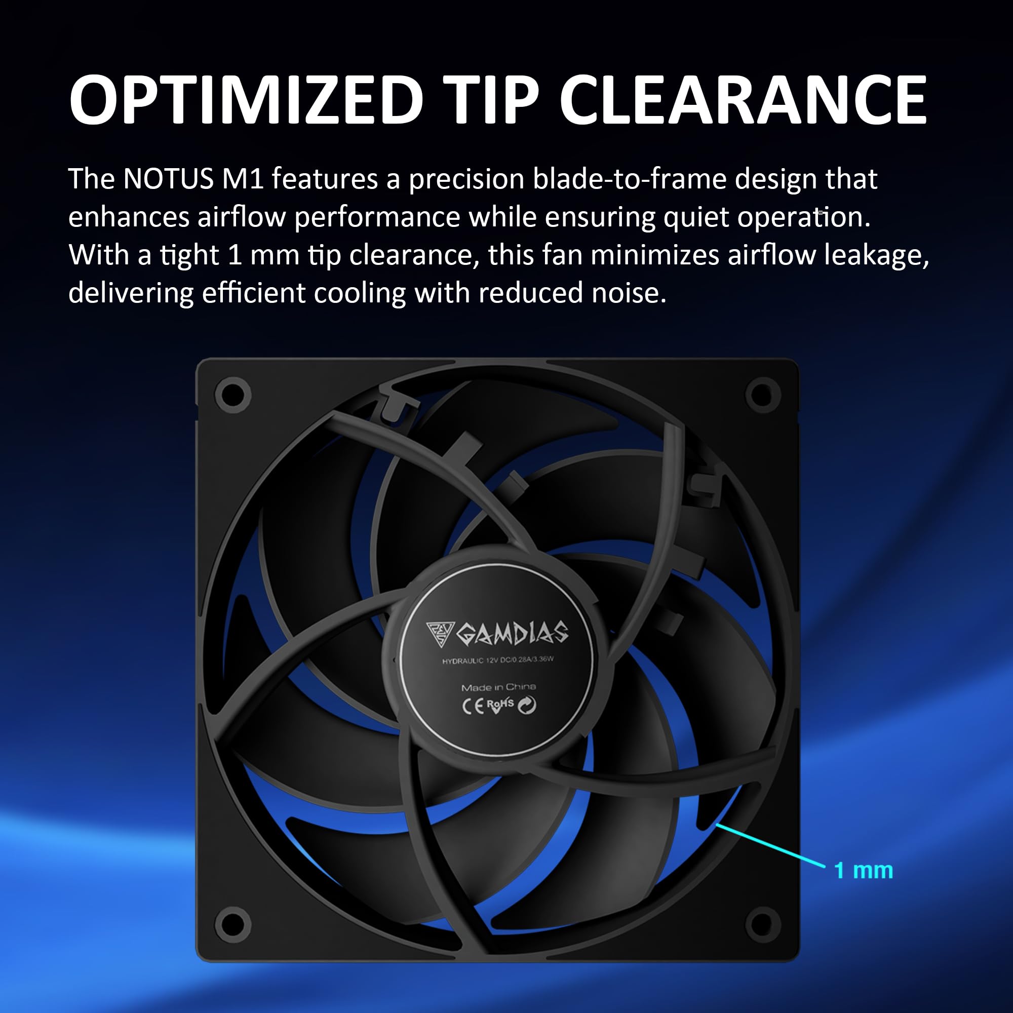 GAMDIAS NOTUS M1-1203 120mm ARGB PWM Fan (3 Pack), Include Reverse Blade x3, Daisy-Chain Connection, Closed-Loop Technology for Steady RPM on Cooler, Low-Noise Operation (Max. 1600RPM @25dBA), Black