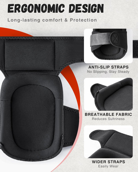 IPSXP Professional Knee Pads for Work,Gardening & Construction Knee Pads for Men and Women with Thick Double Gel Cushion, Strong Adjustable Non-Slip Straps,1 Pair