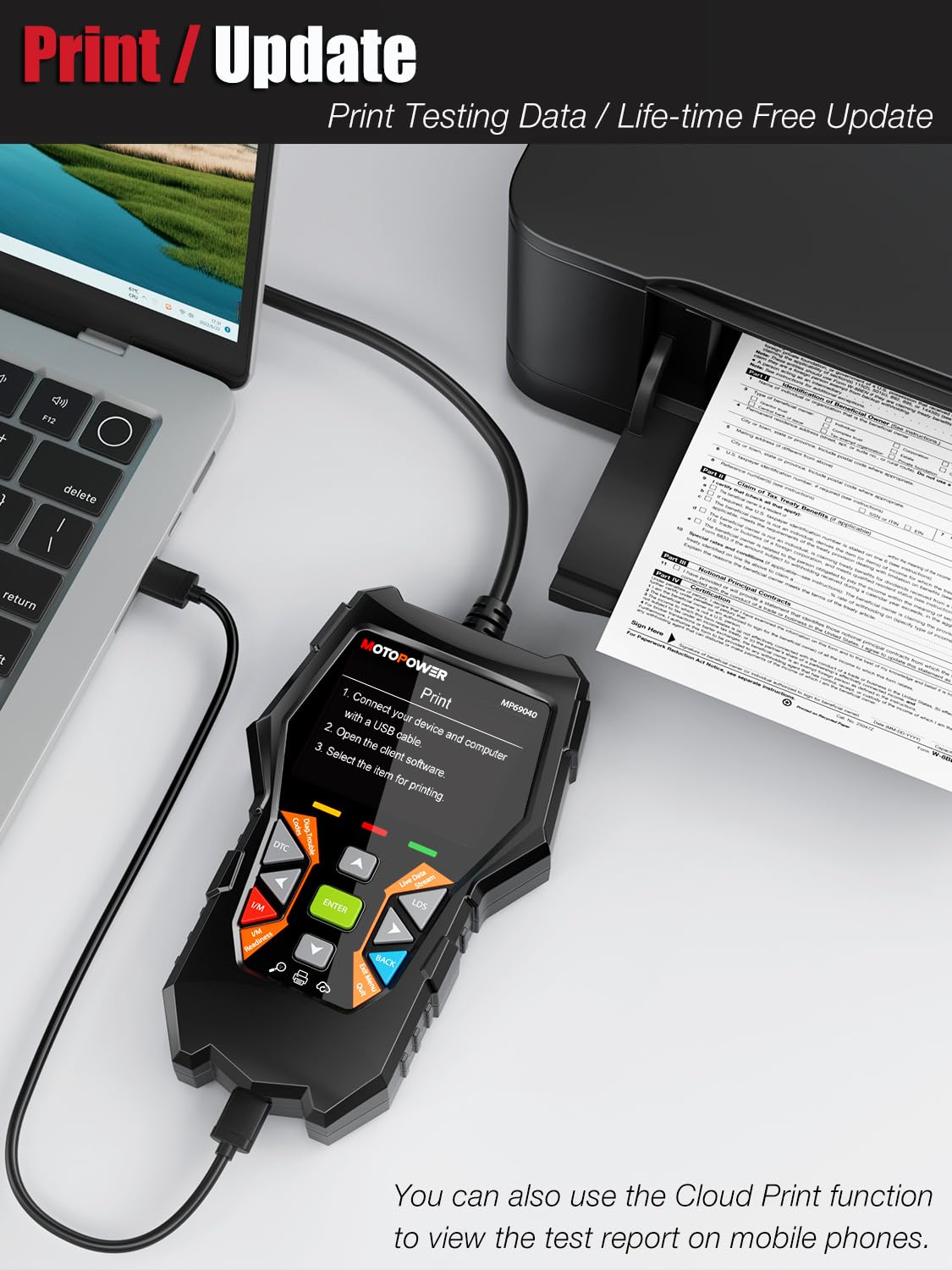 MOTOPOWER MP69040 Car OBD2 Scanner Check Engine Fault Code Reader Diagnostic Scan Tool, Black