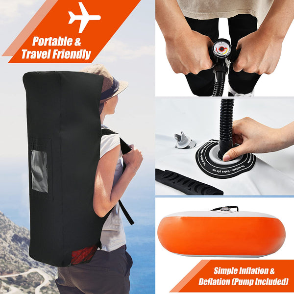 COSTWAY 10.8ft Inflatable Kayak, 1 Person Sit on Canoe with Adjustable Aluminum Oar, Hand Pump and Padded Seat, Paddle Kayaks Blow up Boat for River Lake Sea