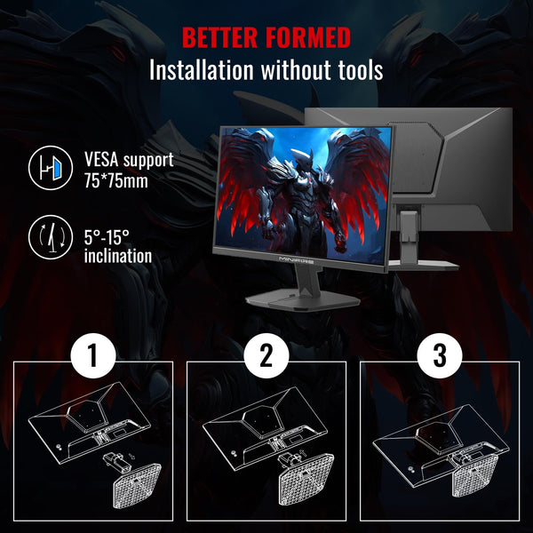Minifire 27 Inch Gaming Monitor, 180Hz, Curved Gaming Monitor, Built in Speaker, Crosshair, 1Ms, sRGB130%, FHD 1080P Computer Screen, VESA Compatible, Eye Care Adaptive Sync HDMI＆DP Prots （MFG27C1 ）