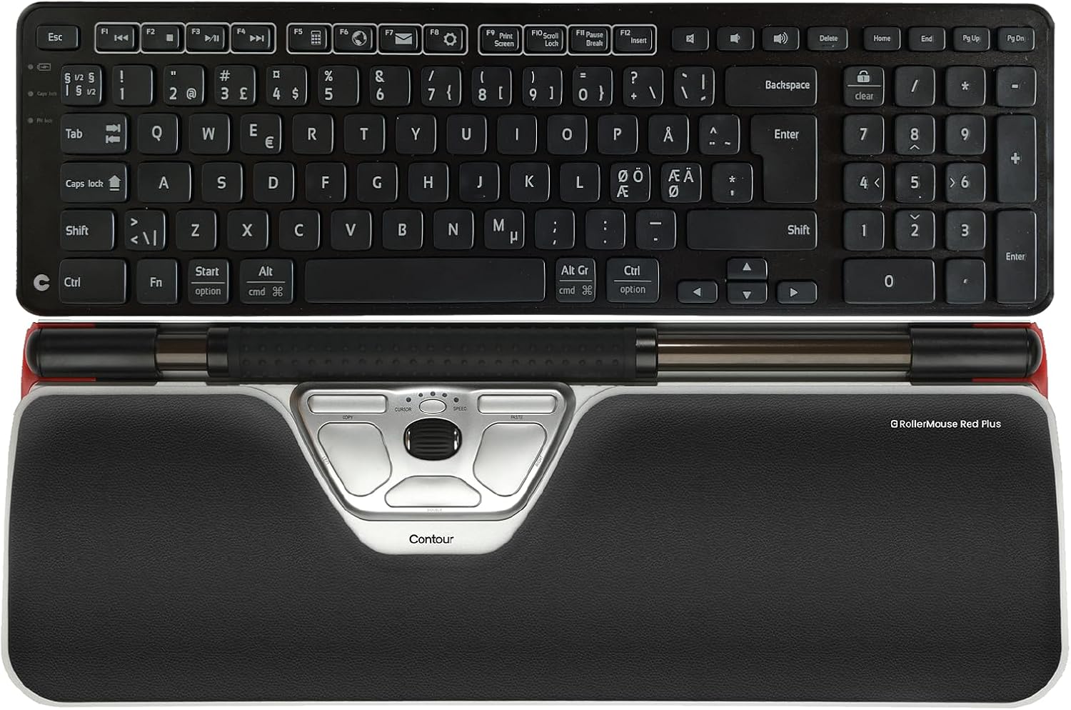 RollerMouse Red Plus + Balance Keyboard Pan-Nordic Layout, Wireless